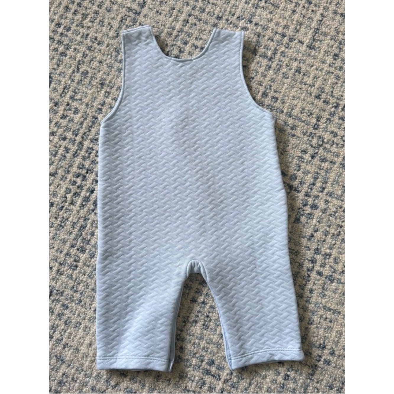 Kissy Kissy Baby Boys Light Blue Jacquard Overalls - Size 9 Months — image 3 of 4